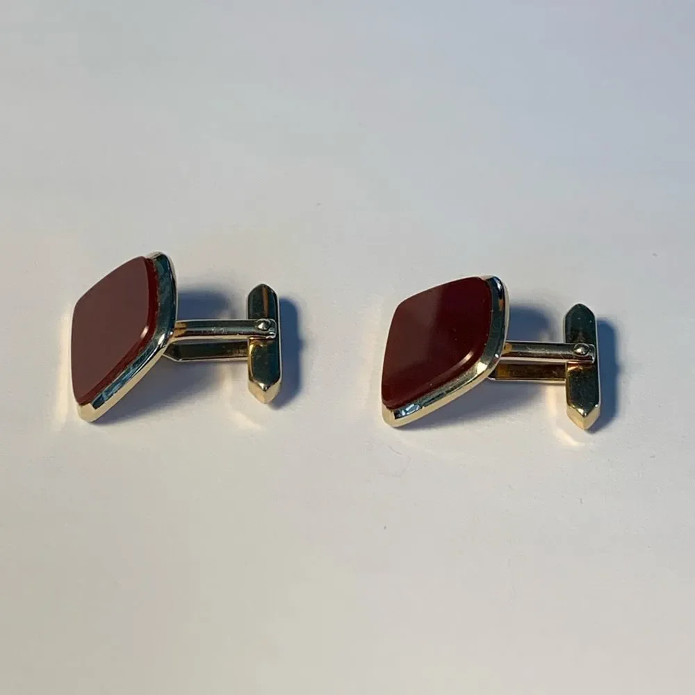 Brown Gold Vintage Cufflinks - Picture 5 of 9